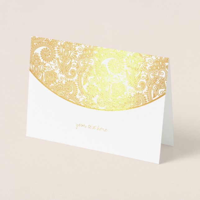 Etched Foil Elegant Pattern Wedding Card (Front)