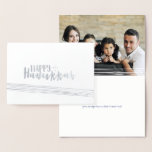 Etched Foil Happy Hanukkah Abstract Photo Card<br><div class="desc">Stylish and cute Happy Hanukkah Abstract Holiday Photo Card is perfect for all your friends and family this holiday season.  Customize the text with your family name and the year and swap out the picture for a photo of your kids,  pet,  or the whole family.</div>
