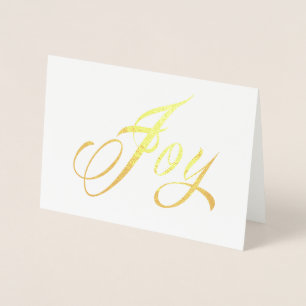 Etched Foil JOY Holiday Card
