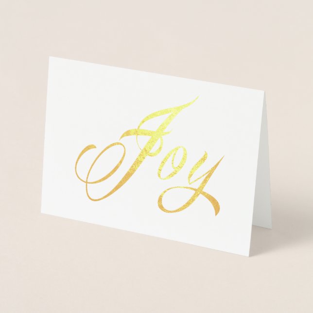 Etched Foil JOY Holiday Card (Front)
