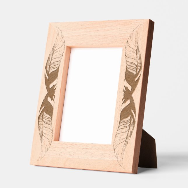 Etched Frames - Feathers Vertical (Left)