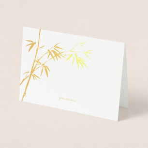 Etched Gold Foil Bamboo Greeting Cards