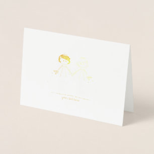 Etched Gold Foil Bride & Bride Wedding Cards