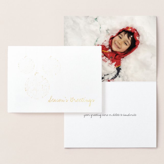 Etched Gold Foil Christmas Ornaments Holiday Card (Display)