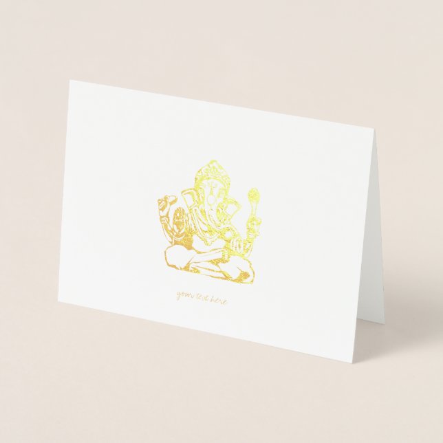 Etched Gold Foil Ganesha Greeting Cards (Front)