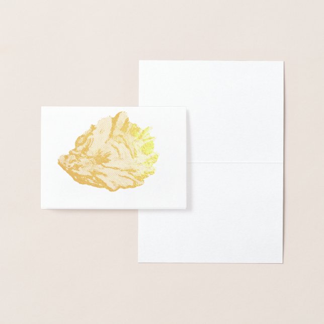 Etched Gold Oyster Seashell Foil Card (Display)