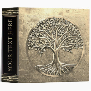 Etched Gold Tree of Life Binder