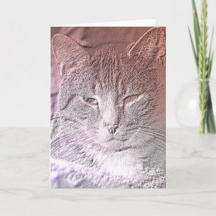 Etched Kitten Greeting Card