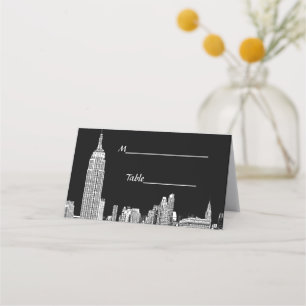 Etched NYC Skyline DIY BG Colour Escort Cards #2