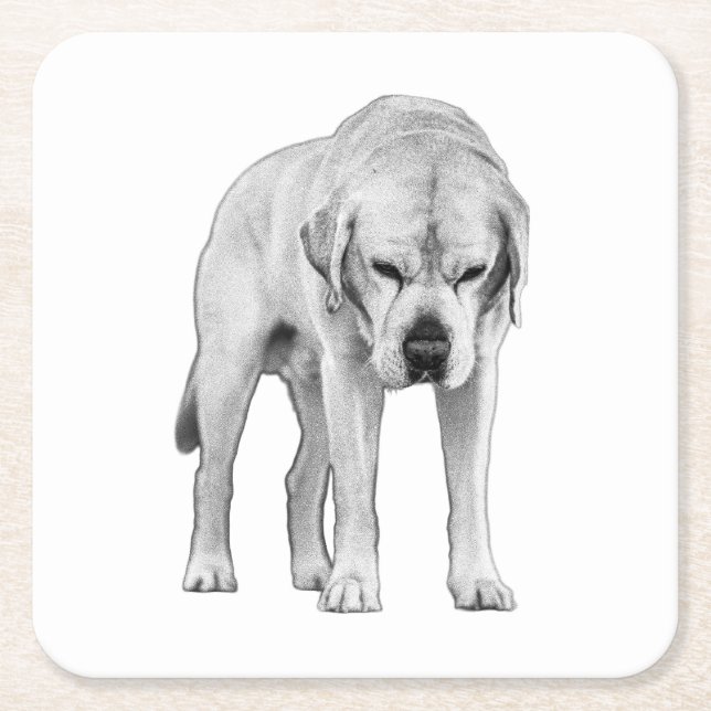 Etched Presence Square Paper Coaster (Front)