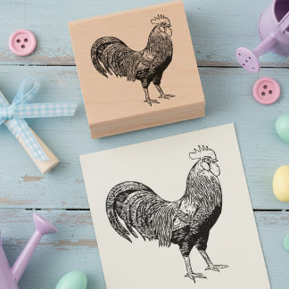 Etched Rooster Stamp for Art and Crafts
