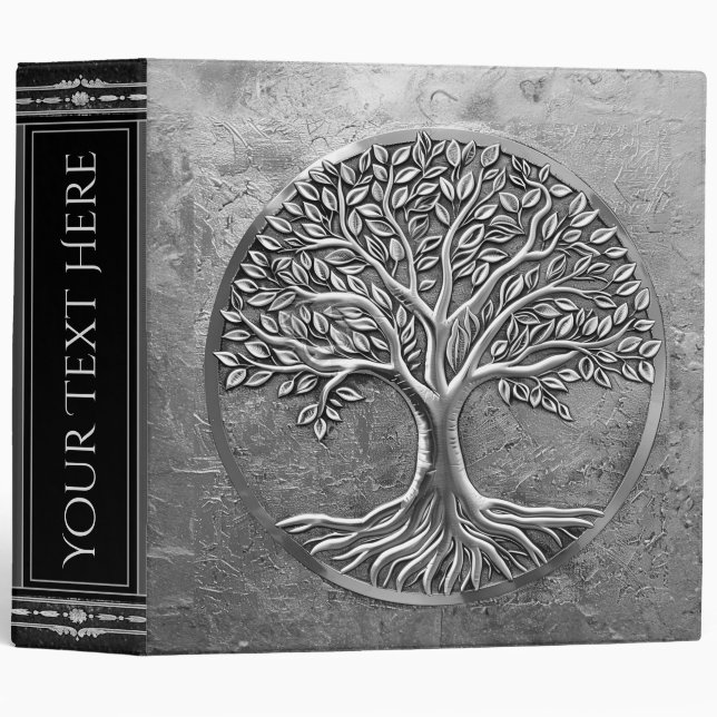 Etched Silver Tree of Life Binder (Front/Spine)
