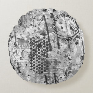 Etchings Graffiti Round Pillow