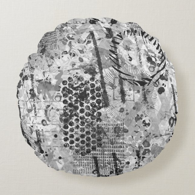 Etchings Graffiti Round Pillow (Front)