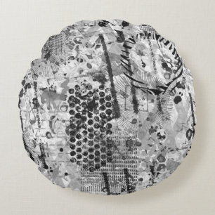 Etchings Graffiti Round Pillow
