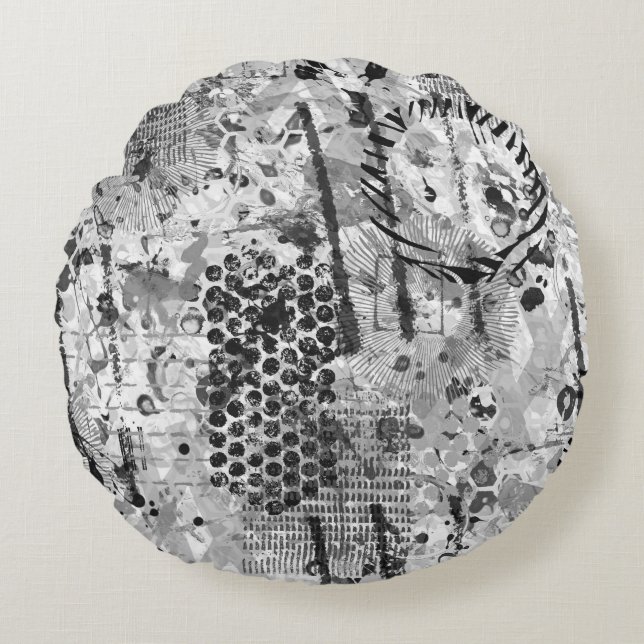 Etchings Graffiti Round Pillow (Front)