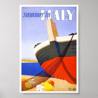 Été 1951 En Italie Poster Vintage voyage Italien