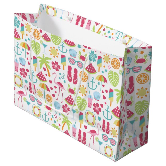 Été Amusant Grand sac cadeau (Devant Angle)