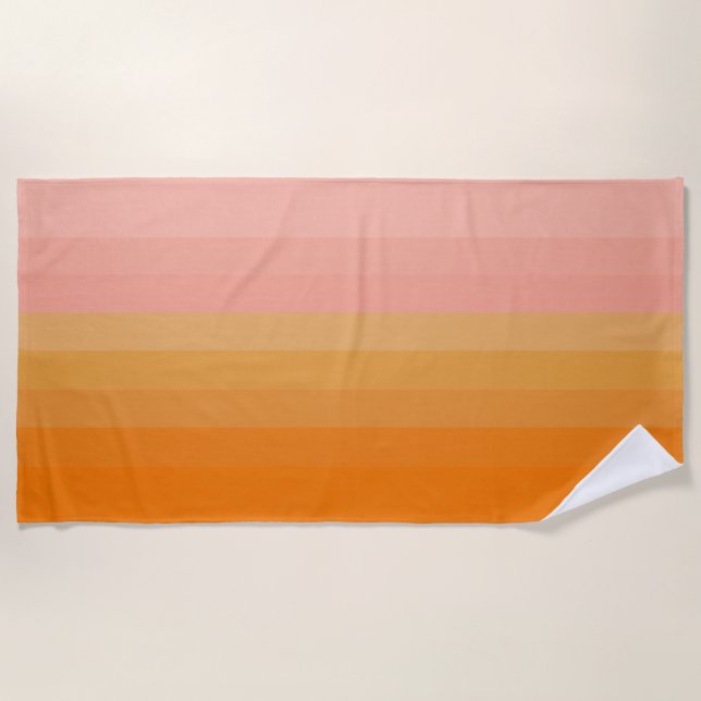 Été Amusant Orange et Rose Beach Serviette (Devant)