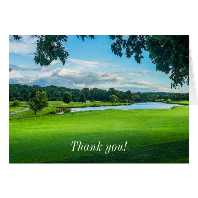 Été Au Golf Merci Carte pour notes (Devant Horizontal)