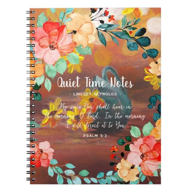 Été brillant Monogramme floral calme Carnet du tem (Devant)