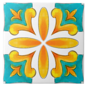Été, Carreaux siciliens, majolica, céramique