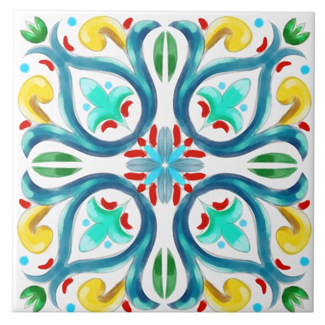 Été, Carreaux siciliens, majolica, céramique (Devant)