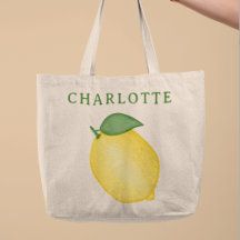 Été Citron jaune l Personnalisé Nom Sac fourre-tou