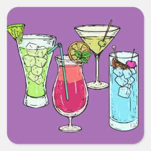 Été Cocktails autocollants