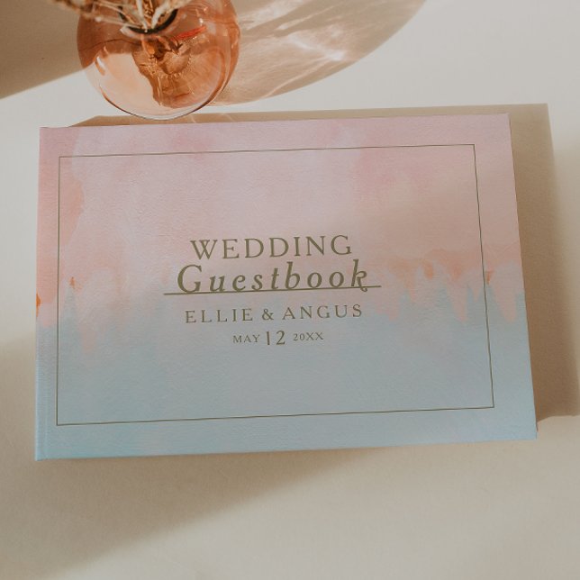 Eté Coucher de soleil Aquarelle Mariage livre d'hô (Créateur téléchargé)