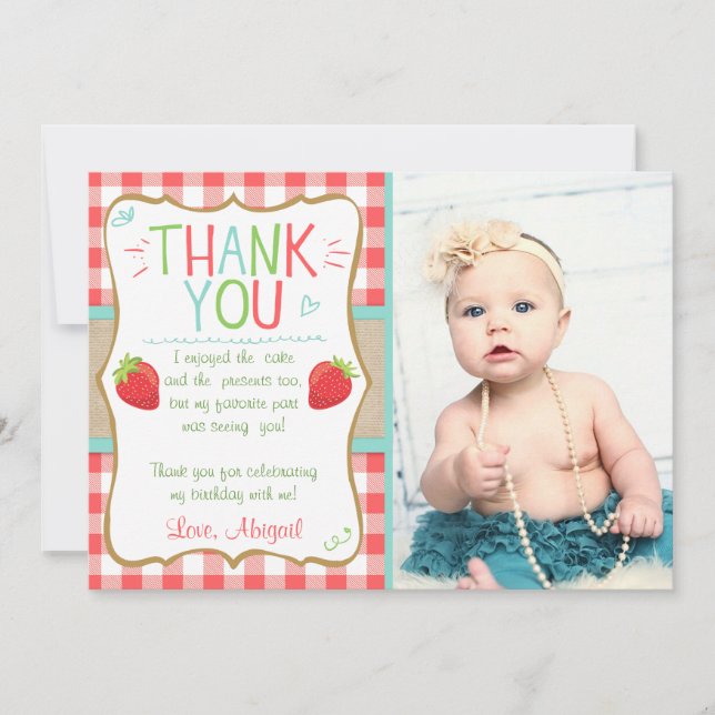Été d'anniversaire de fraise de carte de (Devant)