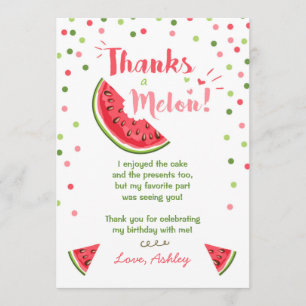 Été de carte de remerciements de melon de fête