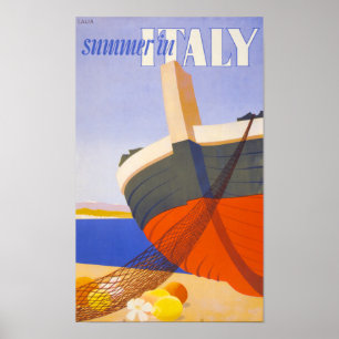 Été en Italie Poster vintage restauré