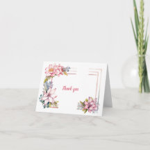 Été en rose : Carte de remerciements Mariage