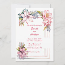 Été en rose : Faire-part de mariage personnalisée