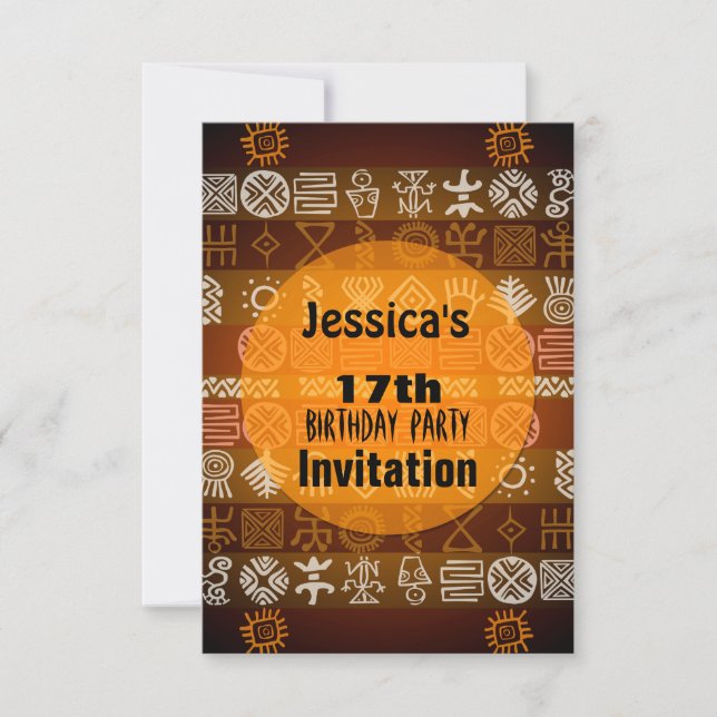 Été Ethnique 17e anniversaire de fête Invitation (Devant)