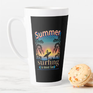 Été - Le Surf Est Le Plus Amusant Latte Mug