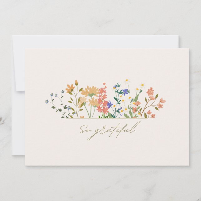 Été Mariage Merci à fleurs larges (Devant)