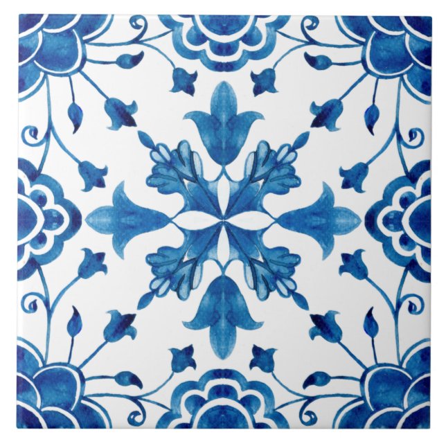 Été Méditerranée bleu carreaux (Devant)