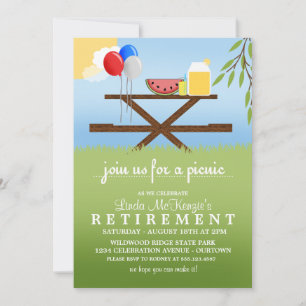 Été Pique-nique Retraite Invitations