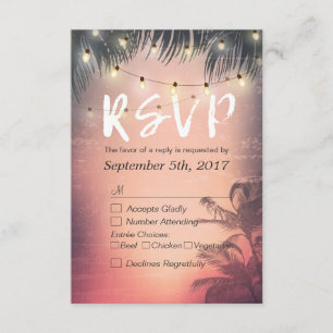 Été Plage Éclairage Chic Mariage RSVP Réponse