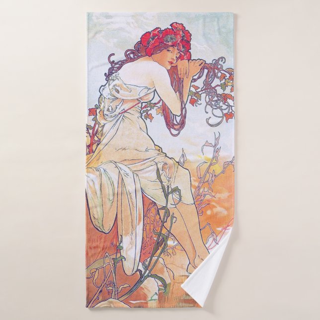 Été (quatre saisons), Alphonse Mucha (Serviette de bain)
