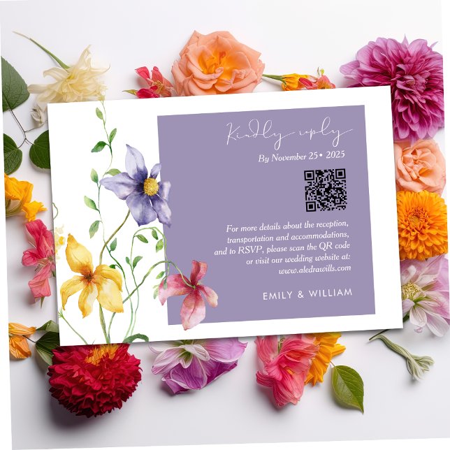Eté Romantique Floral Meadow Mariage élégant RSVP (Créateur téléchargé)