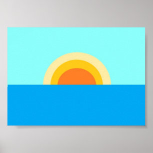 Été Soleil Cadre dans la mer Poster