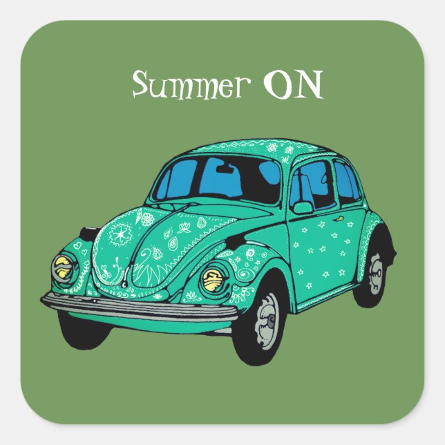 Été sur Green Hippie voiture mandala Sticker (Devant)