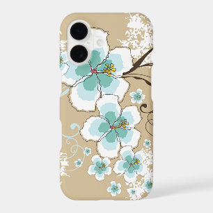 Été Tropical Plage Fleur d'Hibiscus Bleu Grunge