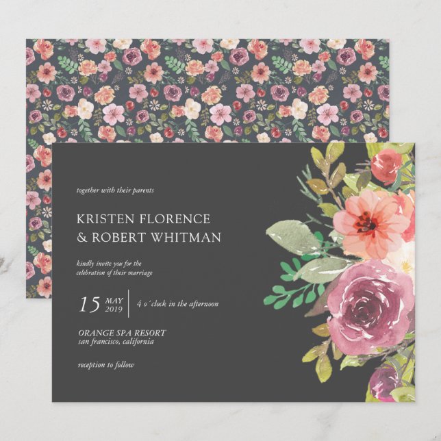 Été vibrant | FAIRE-PART DE MARIAGE (Devant / Derrière)