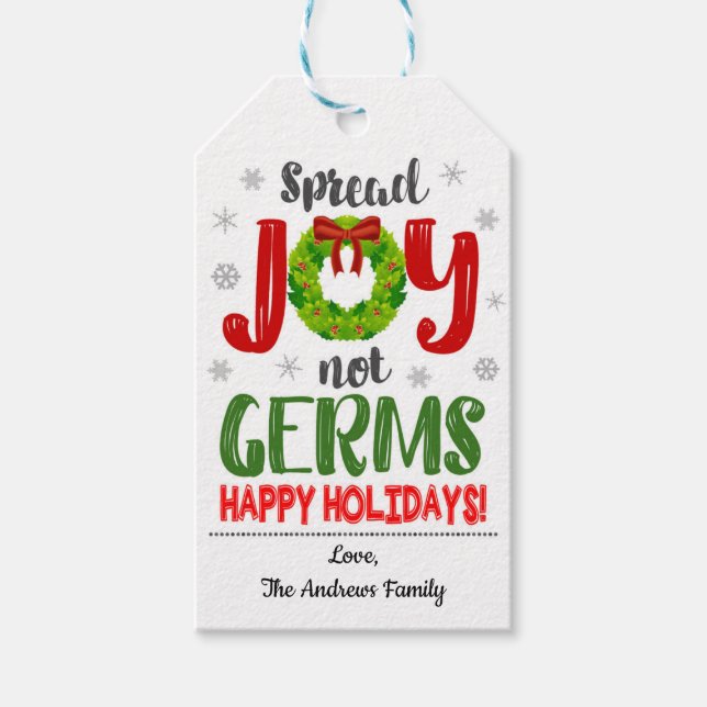 Étendre Joie Non Germes étiquette cadeau (Devant)