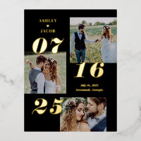 Étendre Joy Foil Enregistrer La Carte Postale Date