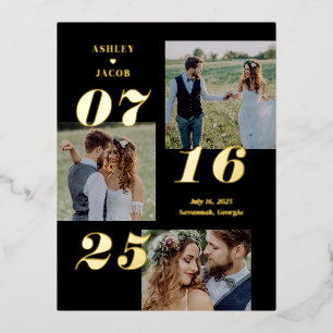 Étendre Joy Foil Enregistrer La Carte Postale Date